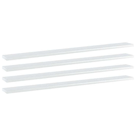 vidaXL Bookshelf Boards 4 pcs High Gloss White 100x10x1.5 cm Engineered Wood