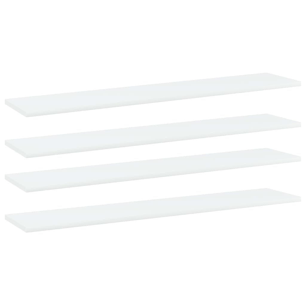 vidaXL Bookshelf Boards 4 pcs White 100x20x1.5 cm Engineered Wood