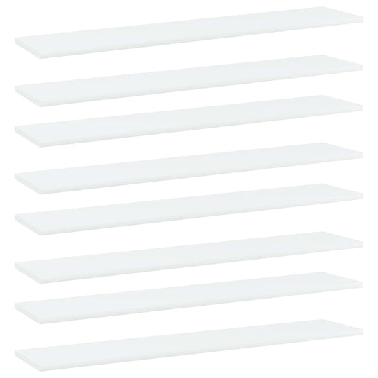 vidaXL Bookshelf Boards 8 pcs White 100x20x1.5 cm Engineered Wood