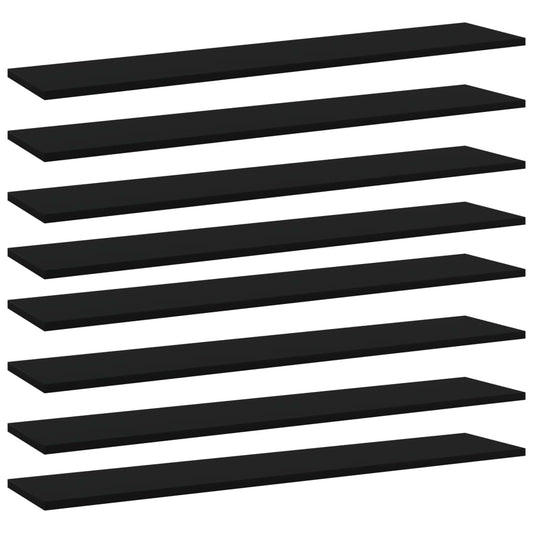 vidaXL Bookshelf Boards 8 pcs Black 100x20x1.5 cm Engineered Wood