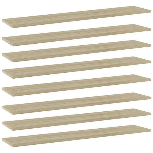 vidaXL Bookshelf Boards 8 pcs Sonoma Oak 100x20x1.5 cm Engineered Wood