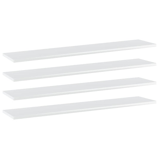 vidaXL Bookshelf Boards 4 pcs High Gloss White 100x20x1.5 cm Engineered Wood