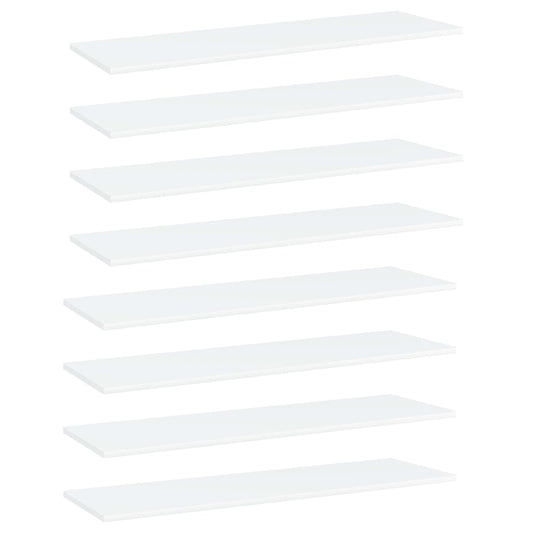 vidaXL Bookshelf Boards 8 pcs White 100x30x1.5 cm Engineered Wood