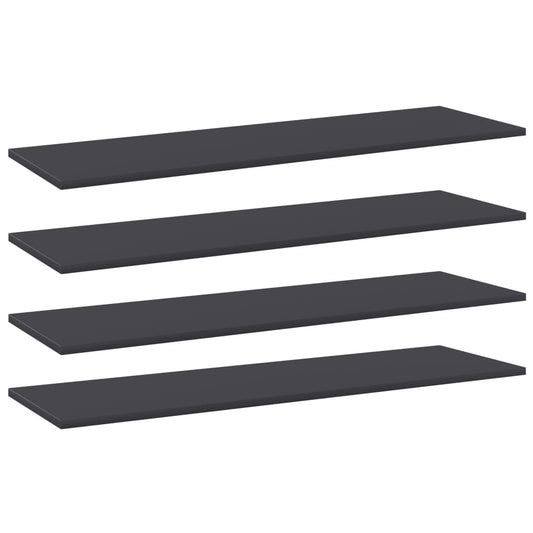 vidaXL Bookshelf Boards 4 pcs Grey 100x30x1.5 cm Engineered Wood
