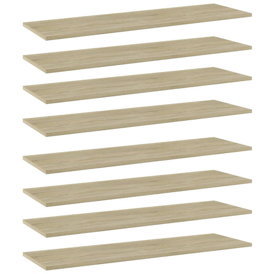 vidaXL Bookshelf Boards 8 pcs Sonoma Oak 100x30x1.5 cm Engineered Wood