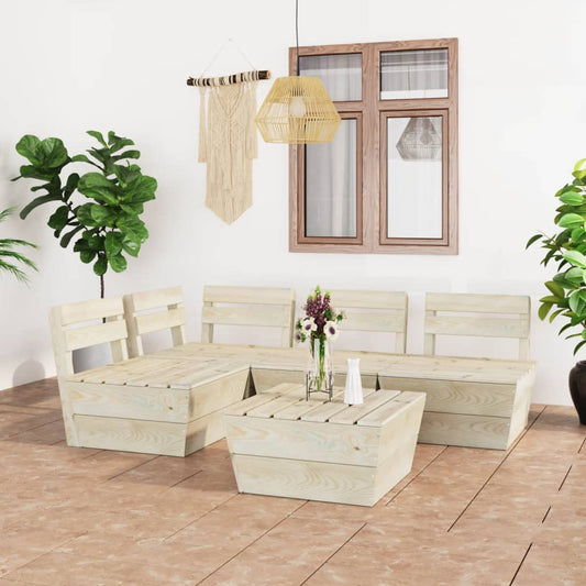 vidaXL 5 Piece Garden Pallet Lounge Set Impregnated Spruce Wood