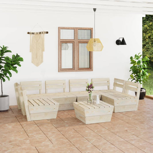vidaXL 7 Piece Garden Pallet Lounge Set Impregnated Spruce Wood