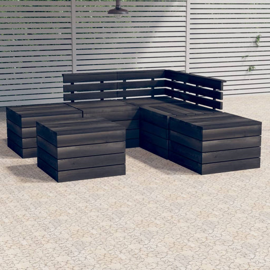 vidaXL 6 Piece Garden Pallet Lounge Set Solid Pinewood
