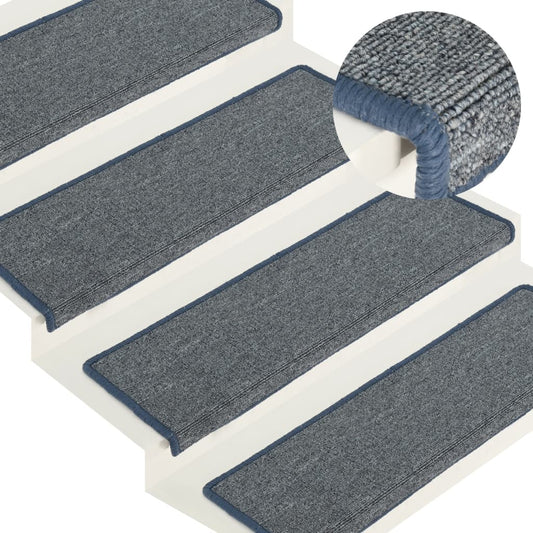 vidaXL Carpet Stair Treads 15 pcs 65x21x4 cm Purple and Blue