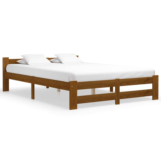 vidaXL Bed Frame Honey Brown Solid Pine Wood 180x200 cm 6FT Super King