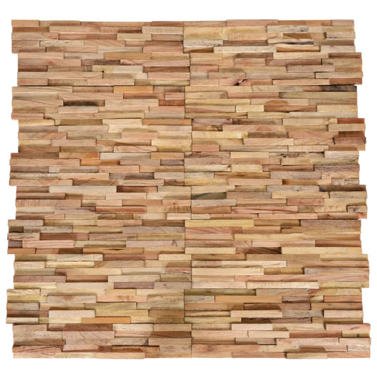 vidaXL 3D Wall Cladding Panels 10 pcs 1.08 må_ Solid Teak Wood