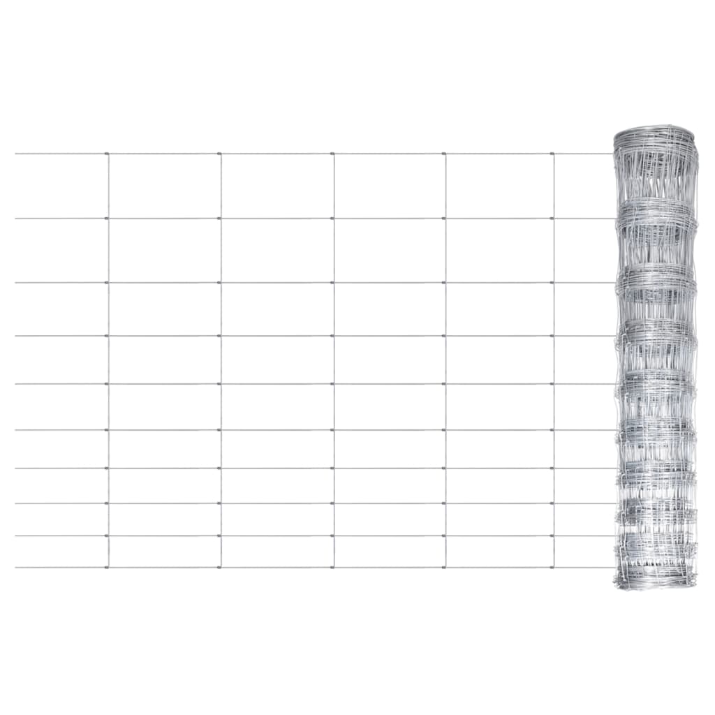 vidaXL Garden Fence Galvanised Steel 50x1 m Silver