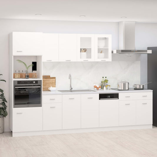 vidaXL 7 Piece Kitchen Cabinet Set White Engineered Wood