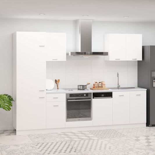 vidaXL 7 Piece Kitchen Cabinet Set White Engineered Wood