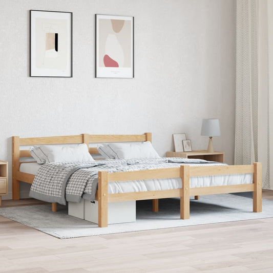 vidaXL Bed Frame Solid Pinewood 160x200 cm