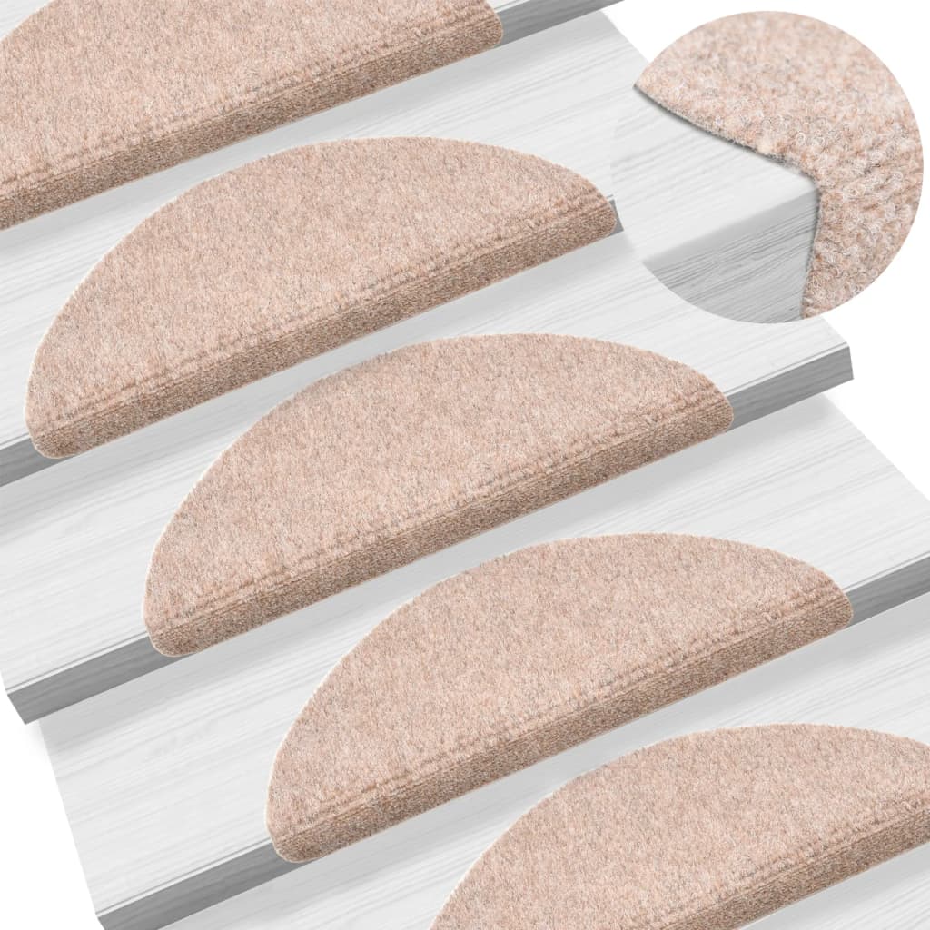 vidaXL Self-adhesive Stair Mats 10 pcs Brown 56x17x3 cm Needle Punch
