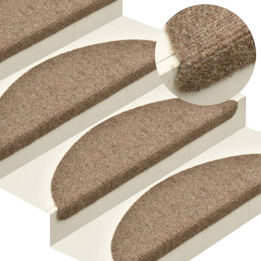 vidaXL Self-adhesive Stair Mats 5 pcs Cream 56x17x3 cm Needle Punch