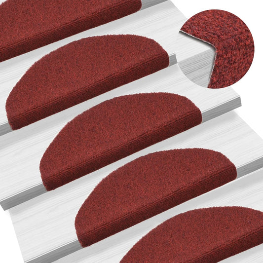 vidaXL Self-adhesive Stair Mats 10 pcs Red 65x21x4 cm Needle Punch