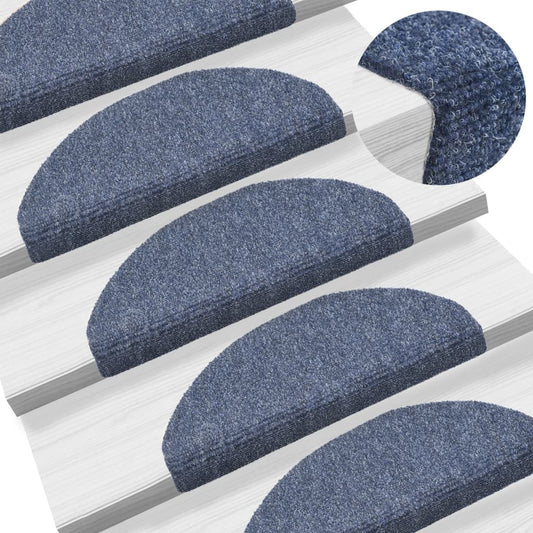 vidaXL Self-adhesive Stair Mats 5 pcs Blue 65x21x4 cm Needle Punch