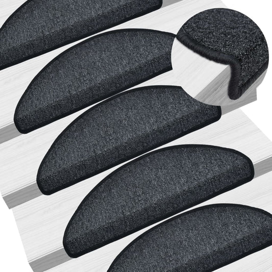 vidaXL Stair Mats 10 pcs 65x24x4 cm Anthracite