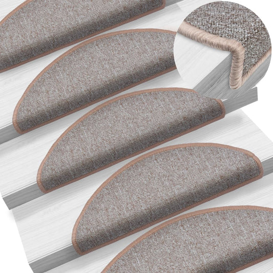 vidaXL Stair Mats 10 pcs 65x24x4 cm Light Brown