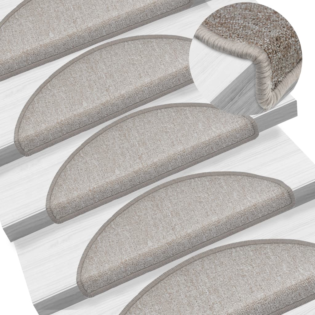 vidaXL Stair Mats 5 pcs 65x24x4 cm Taupe