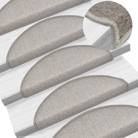 vidaXL Stair Mats 5 pcs 65x24x4 cm Taupe