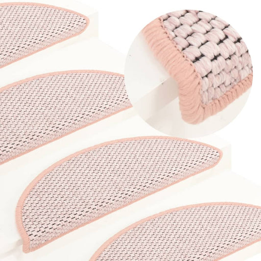 vidaXL Stair Mats Self-adhesive Sisal-Look 15 pcs 65x21x4 cm Red