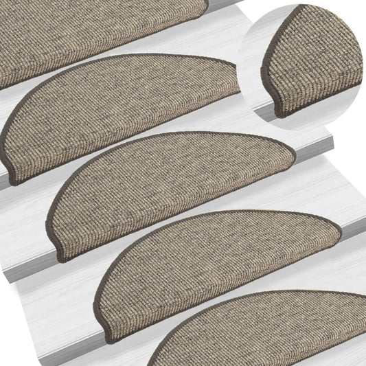 vidaXL Stair Mats Self-adhesive 15 pcs Grey and Beige 65x21x4 cm