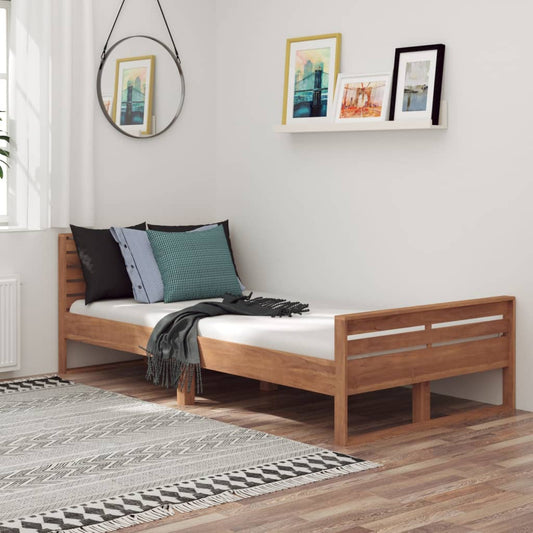 vidaXL Bed Frame Solid Teak Wood 100x200 cm