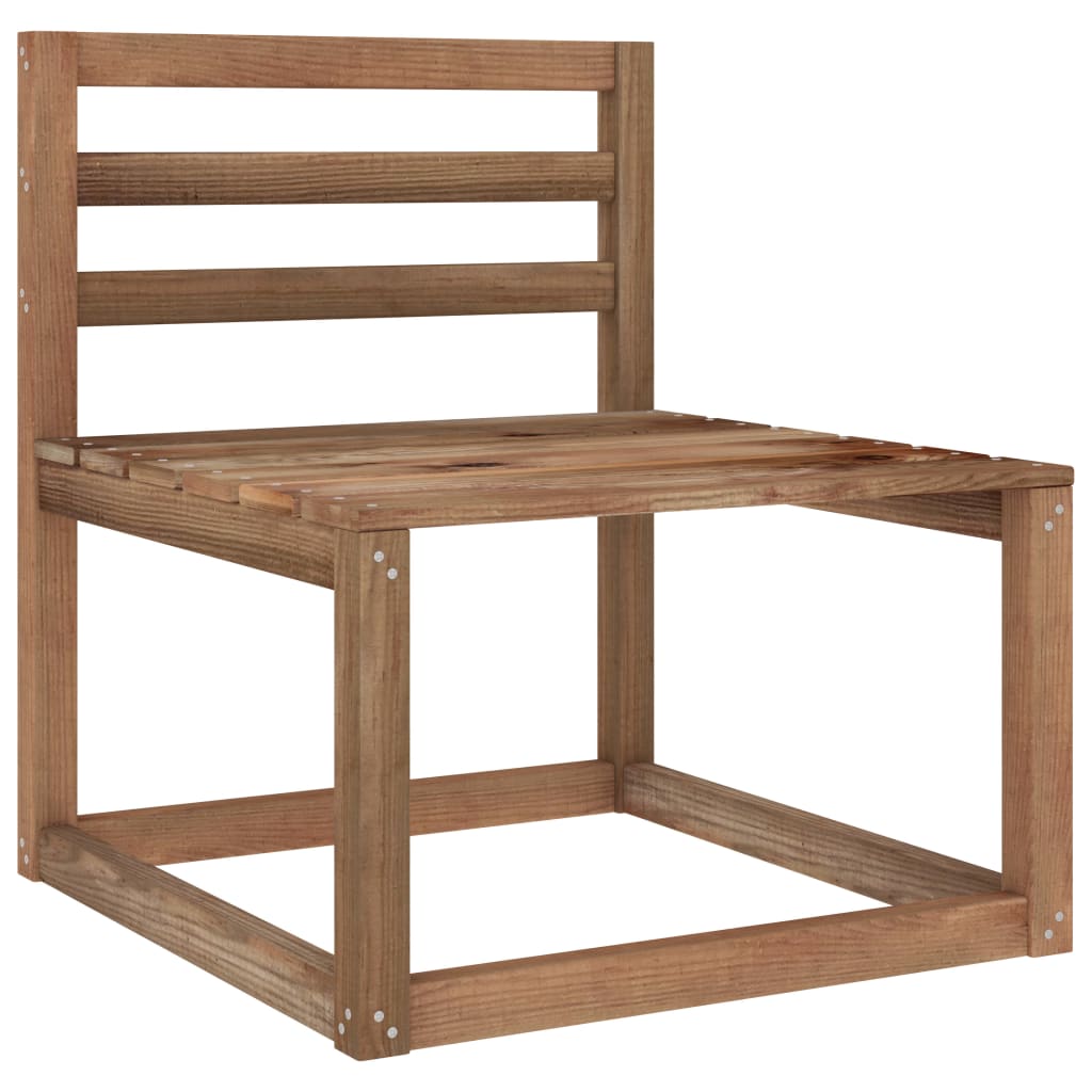 vidaXL Garden Pallet Middle Sofa Brown Impregnated Pine Wood
