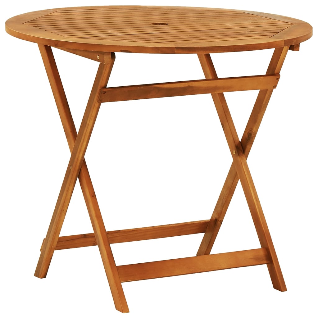 vidaXL Folding Garden Table Ì÷90x75 cm Solid Eucalyptus Wood