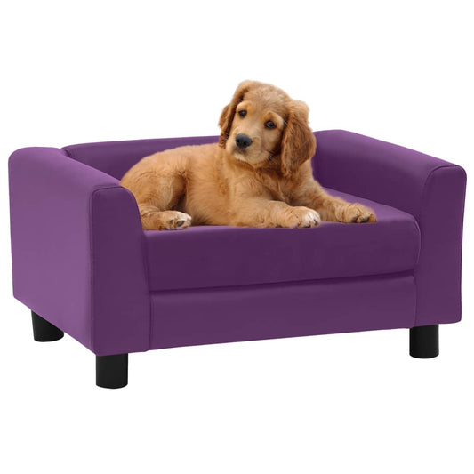 vidaXL Dog Sofa Foam Cushion Burgundy 60x43x30 cm Plush&Faux Leather