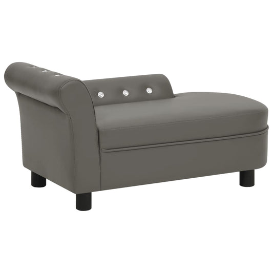 vidaXL Dog Sofa Grey 83x45x42 cm Faux Leather
