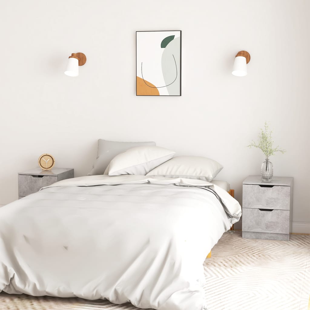 vidaXL Bedside Cabinets 2 pcs Concrete Grey 40x40x50 cm Engineered Wood