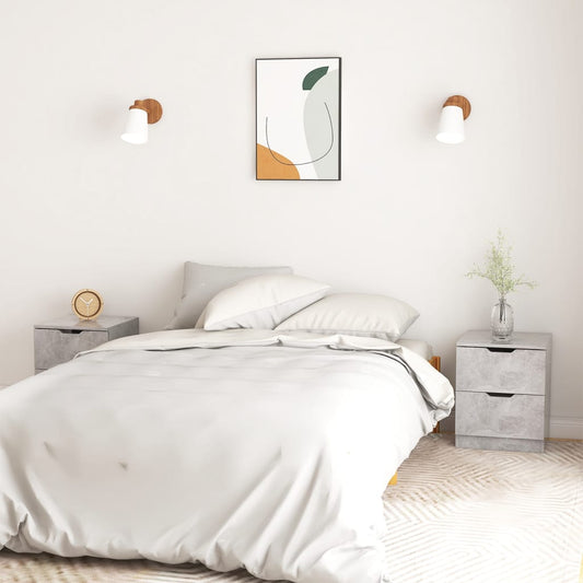 vidaXL Bedside Cabinets 2 pcs Concrete Grey 40x40x50 cm Engineered Wood