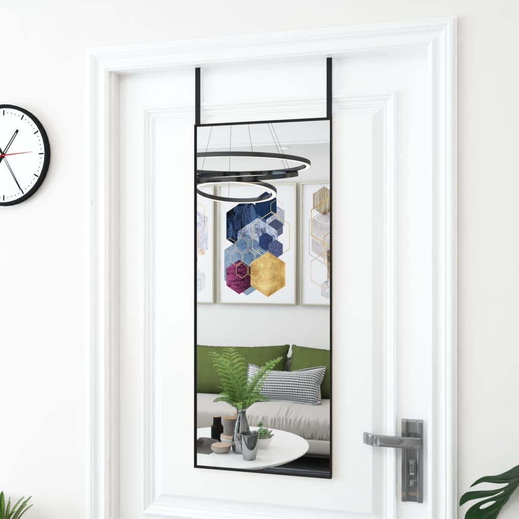 vidaXL Door Mirror Black 40x100 cm Glass and Aluminium