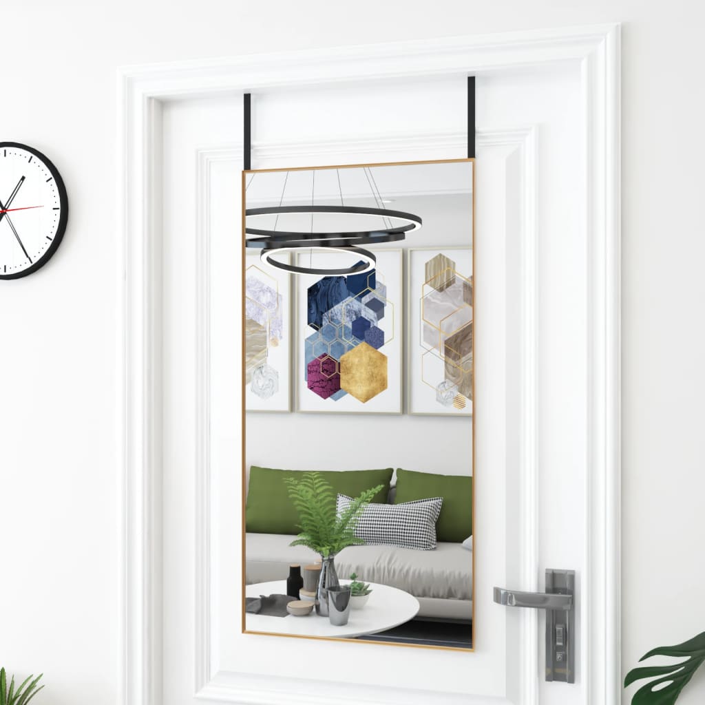 vidaXL Door Mirror Gold 50x100 cm Glass and Aluminium