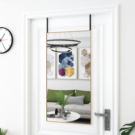 vidaXL Door Mirror Gold 50x100 cm Glass and Aluminium