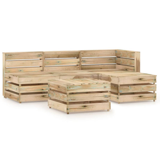 vidaXL 5 Piece Garden Lounge Set Green Impregnated Pinewood