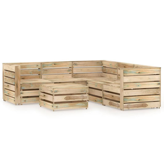vidaXL 6 Piece Garden Lounge Set Green Impregnated Pinewood