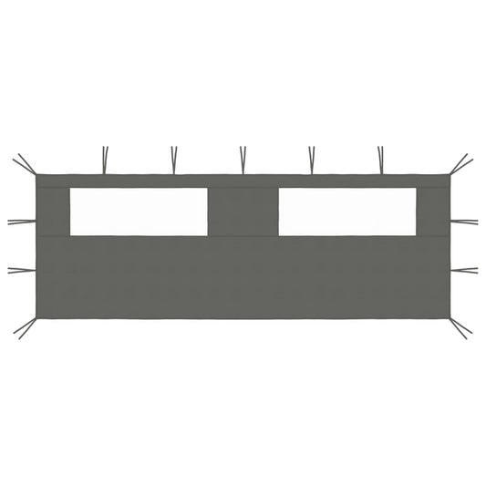 vidaXL Gazebo Sidewall with Windows 6x2 m Anthracite
