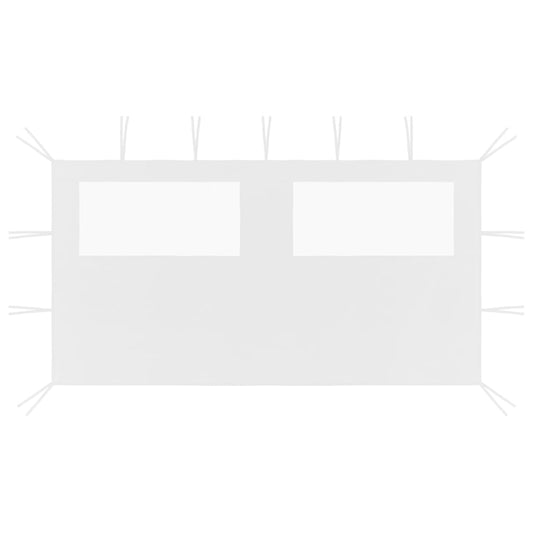 vidaXL Gazebo Sidewall with Windows 4x2 m White