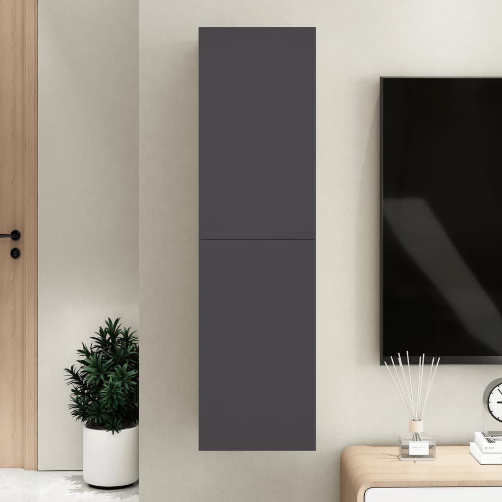 vidaXL TV Cabinet Grey 30.5x30x110 cm Engineered Wood
