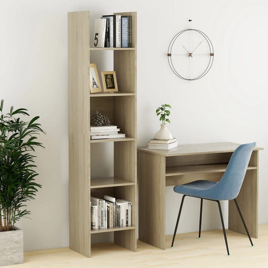 vidaXL Book Cabinet Sonoma Oak 40x35x180 cm Engineered Wood