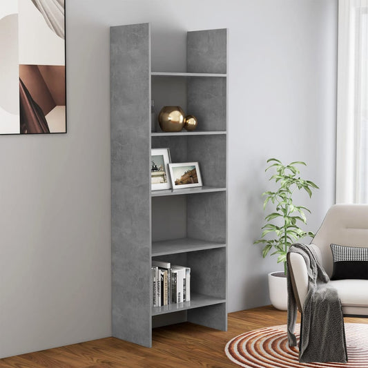 vidaXL Book Cabinet Concrete Grey 60x35x180 cm Engineered Wood