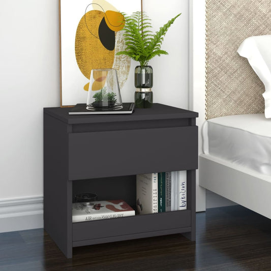 vidaXL Bedside Cabinets 2 pcs Grey 40x30x39 cm Engineered Wood