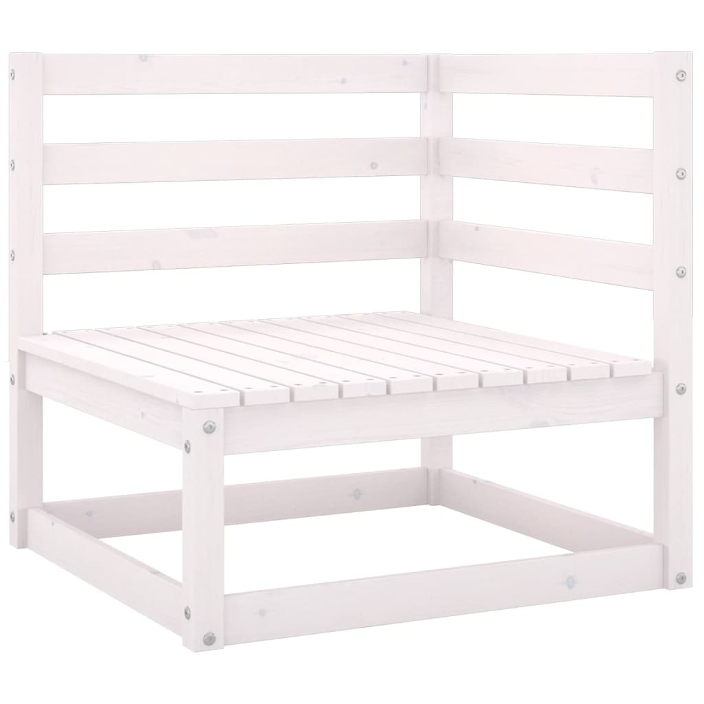 vidaXL Garden Corner Sofa White Solid Wood Pine