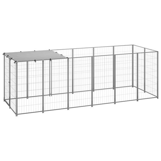 vidaXL Dog Kennel Silver 330x110x110 cm Steel