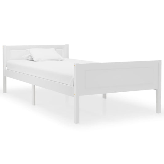 vidaXL Bed Frame Solid Pinewood White 90x200 cm